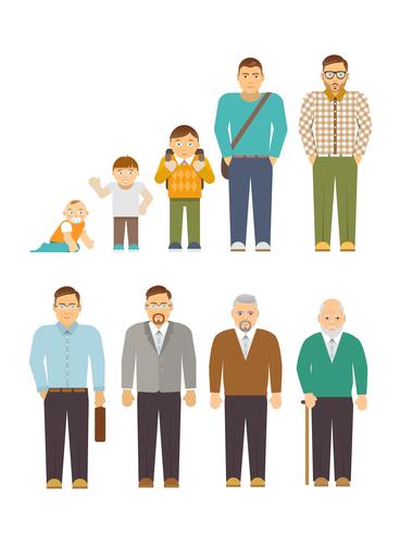 Generación Hombres Planos vector