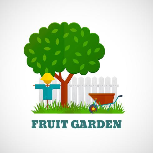 Cartel de jardín de frutas vector