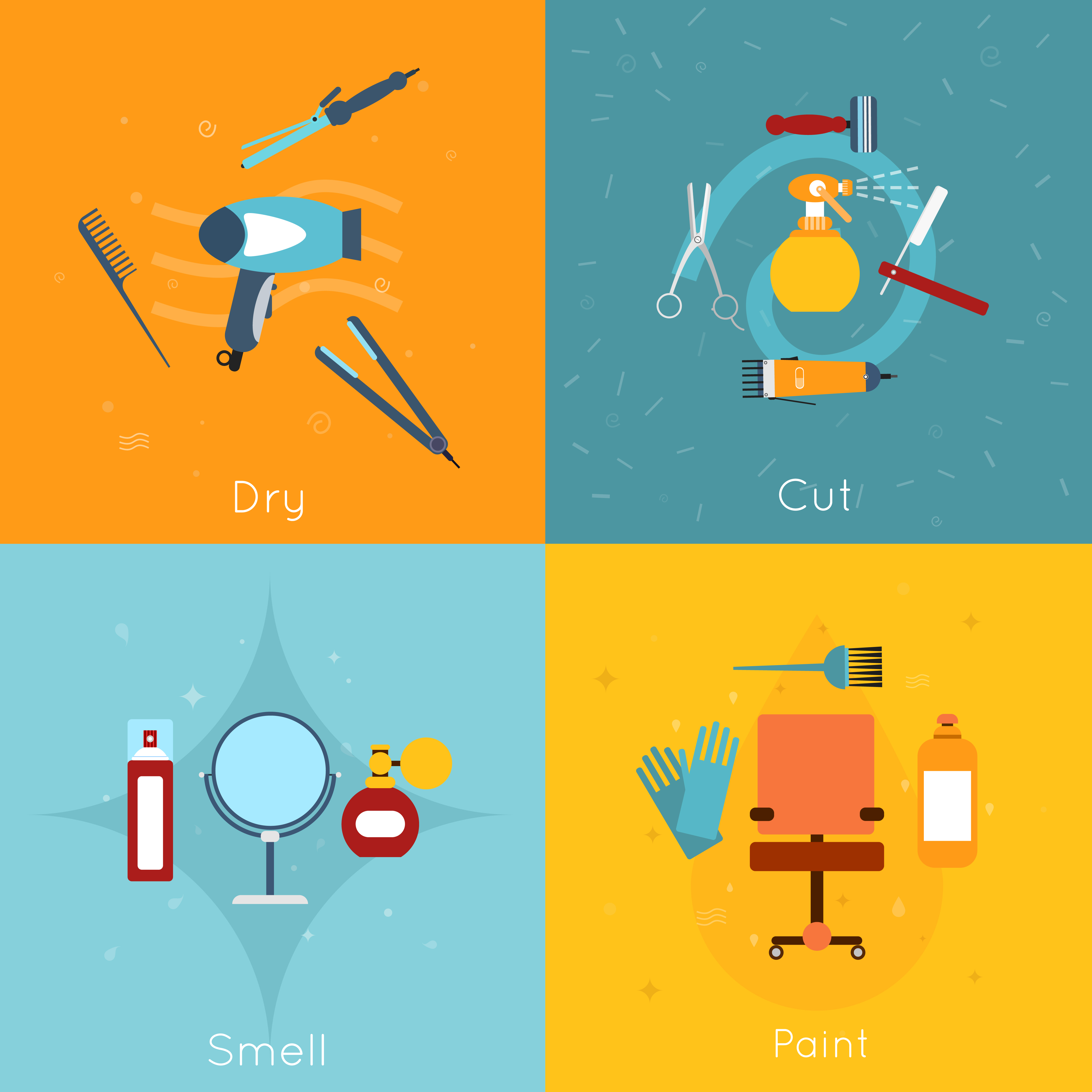 Download Hairdresser icon set flat 428627 - Download Free Vectors, Clipart Graphics & Vector Art