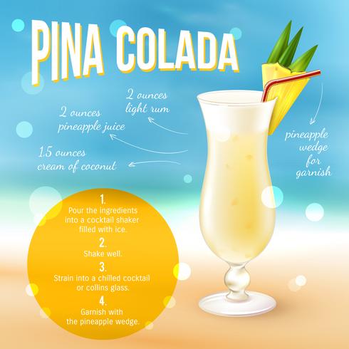 Cocktail Recipe Poster vector