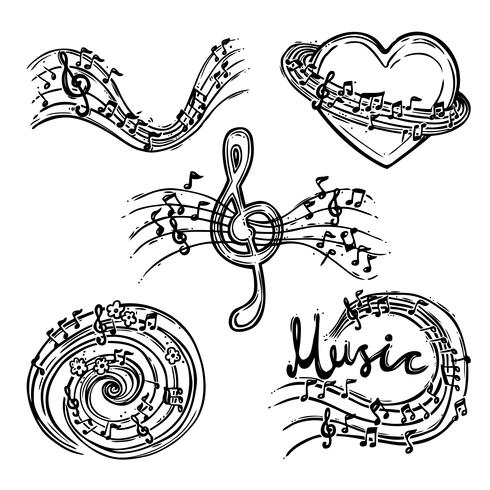 Music Abstract Set vector