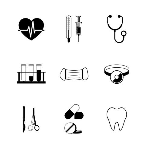 Colección de pictogramas médicos. vector