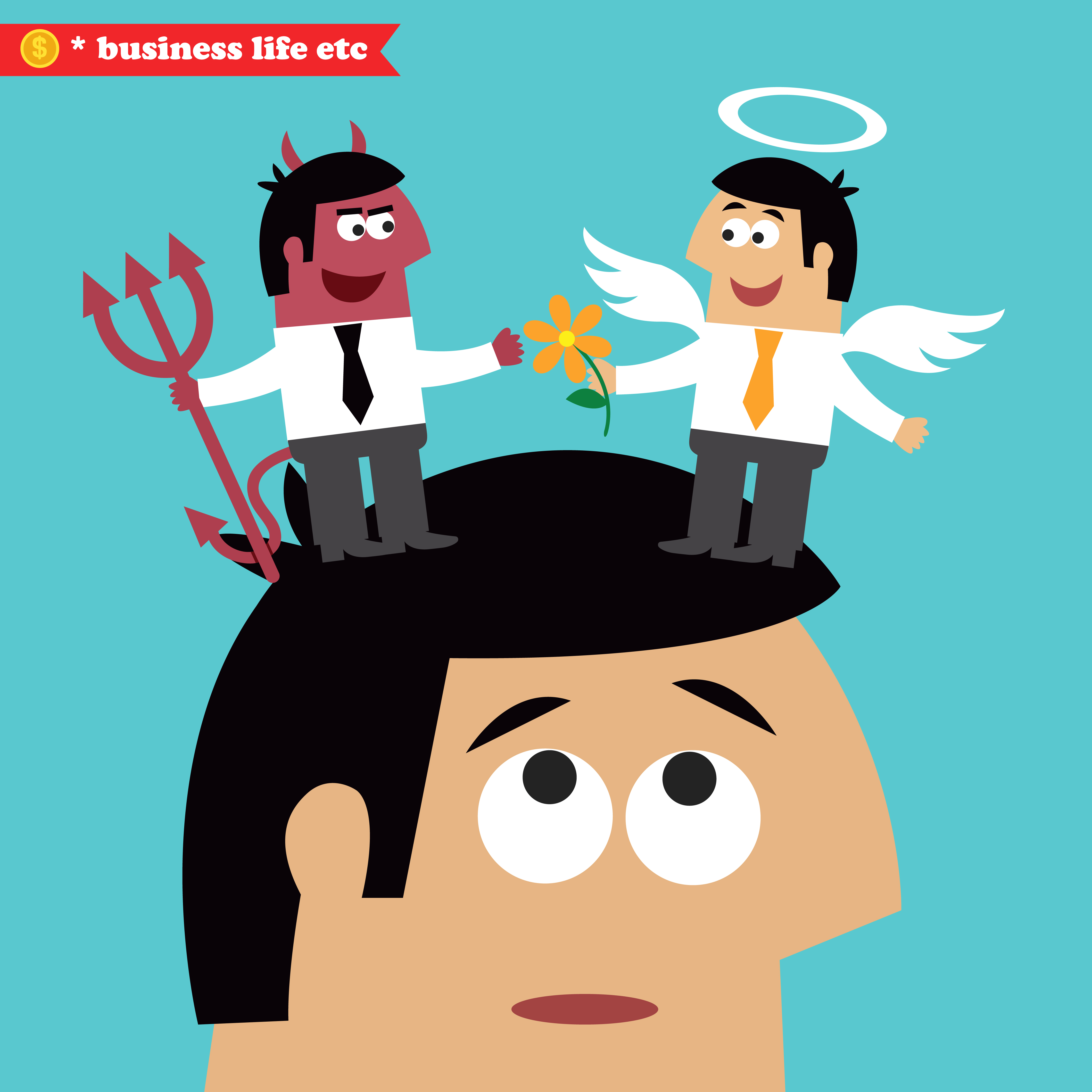 Moral choice, business ethics and temptation 428683 Vector Art at Vecteezy