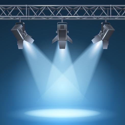 stage with lights vector