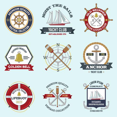 Nautical Labels Set vector