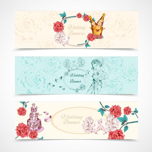 Wedding Banners Set vector