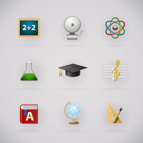 Conjunto de iconos de pictograma de educación vector