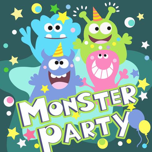 monster party poster vector