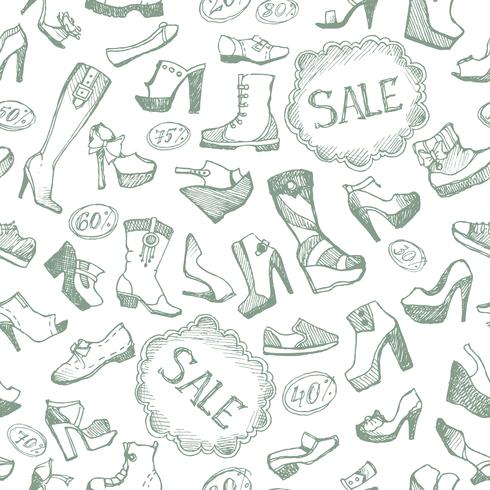 Seamless shoes background vector