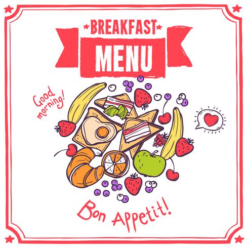 Breakfast Sketch Menu vector