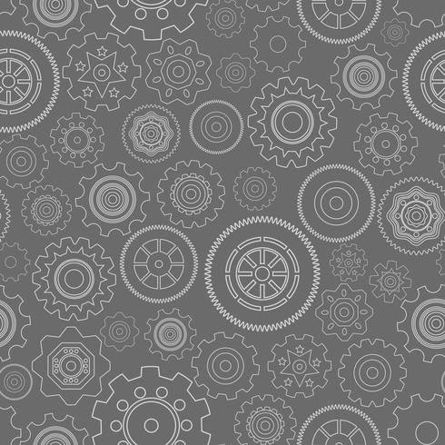 Dark seamless gear wheels pattern vector