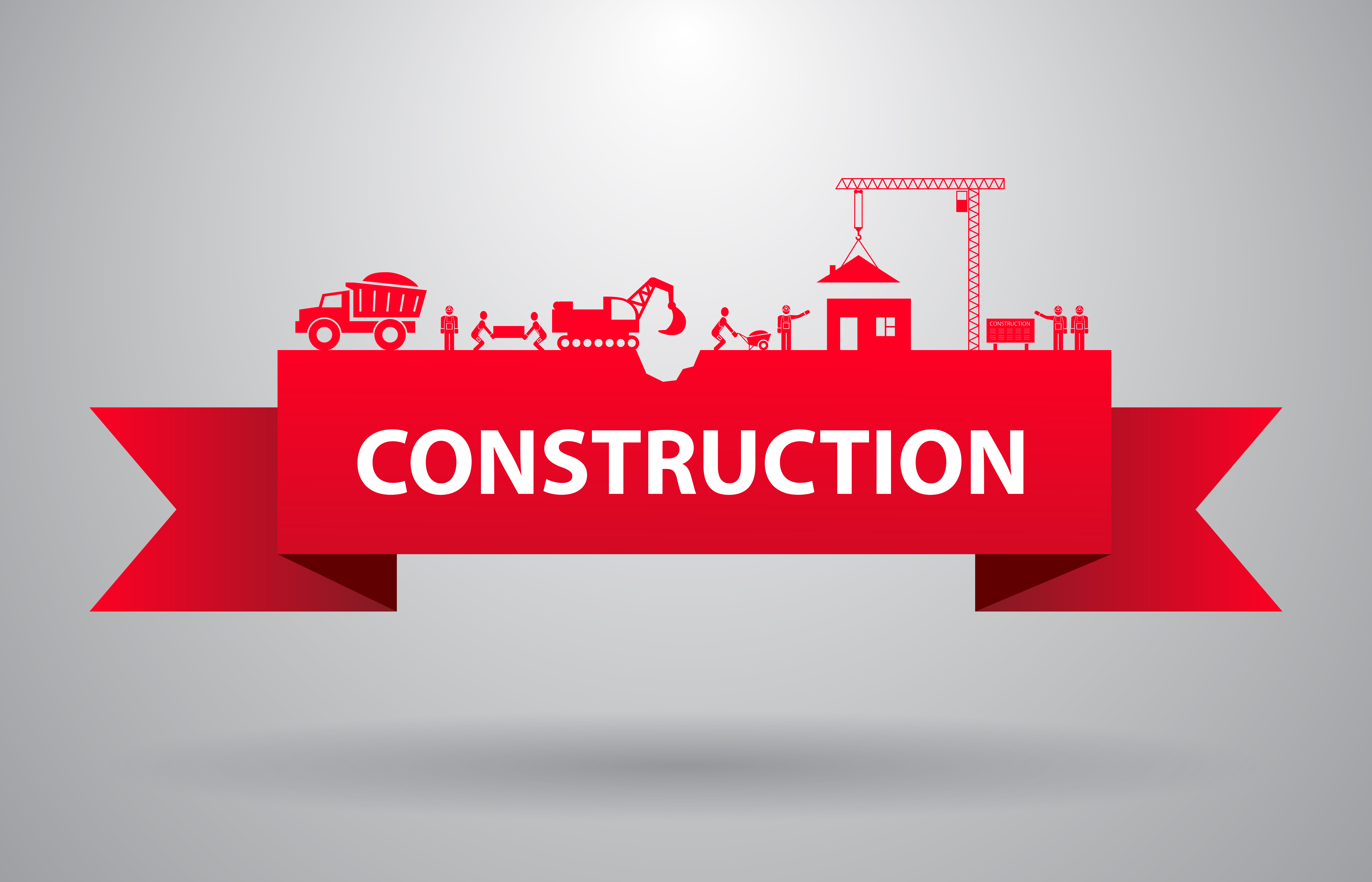 Red construction banner 428816 Vector Art at Vecteezy