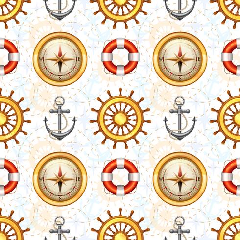 Marine Seamless Pattern vector