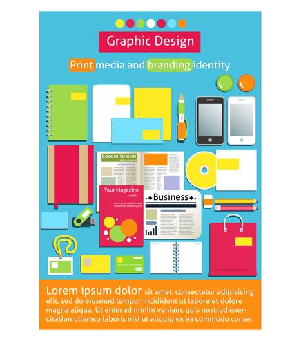 Graphic design, print media and branding identity vector