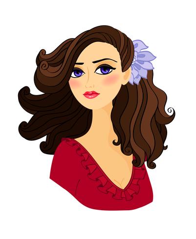 Portrait of beautiful girl isolated 428877 Vector Art at Vecteezy