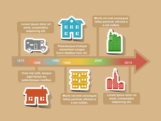 Elementos de la línea de tiempo de infografía vector