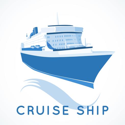 cruise ship label vector