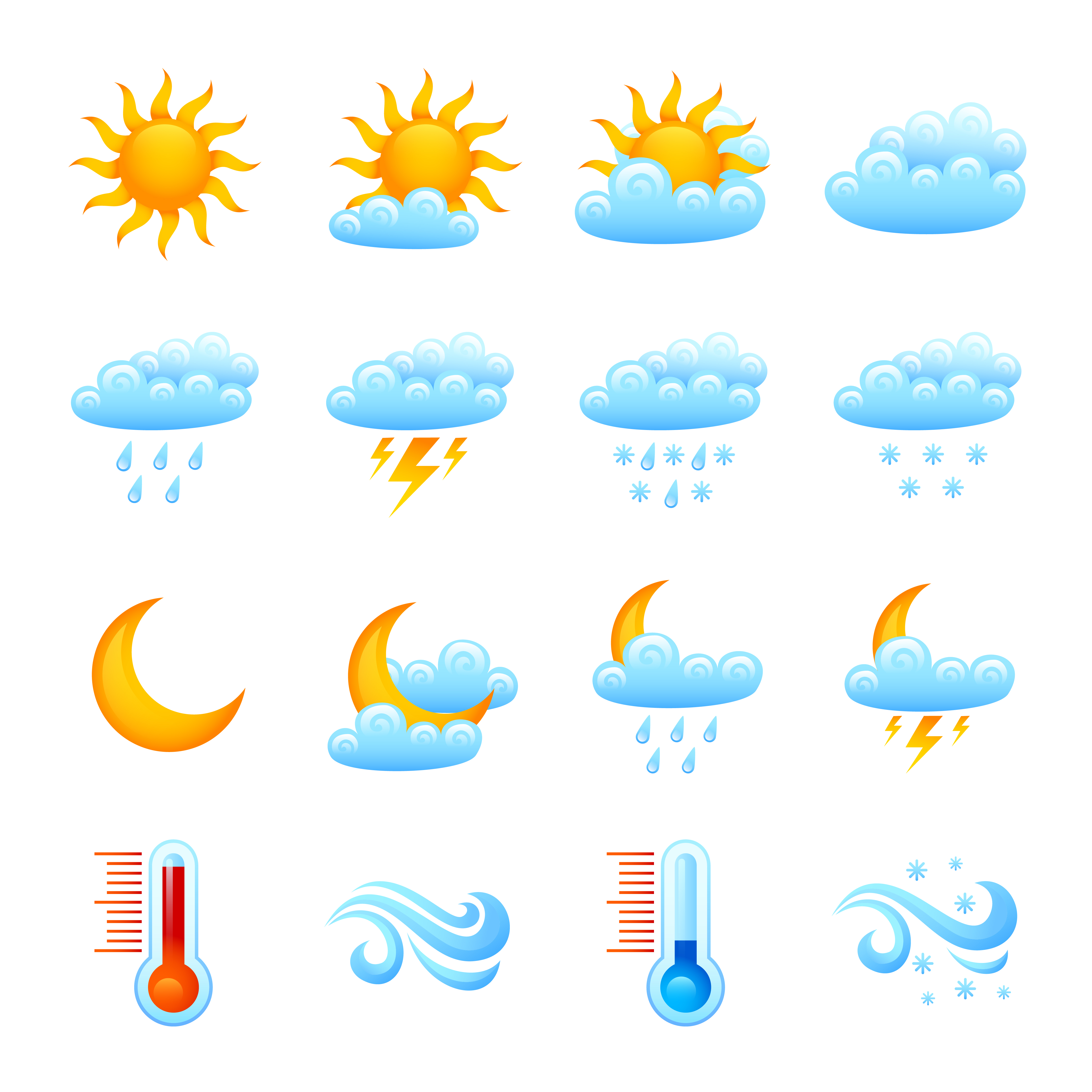 Weather Icon Set 428958 Vector Art at Vecteezy