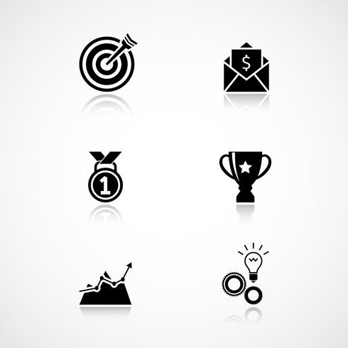 Goal achievement icons set vector