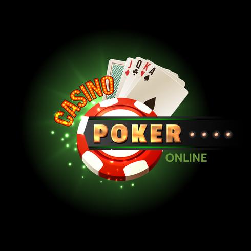 Póster en línea de póker de casino vector