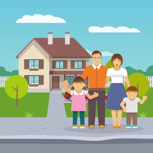 Family House Flat vector