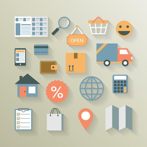 Elementos de la interfaz para el comercio electrónico de internet. vector