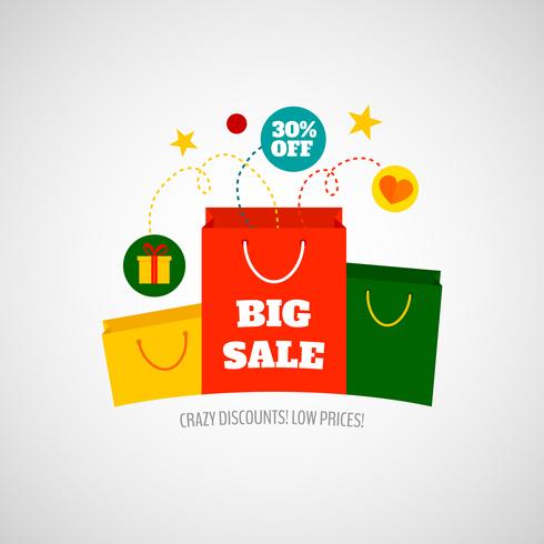 Woman shopping sale icon flat vector