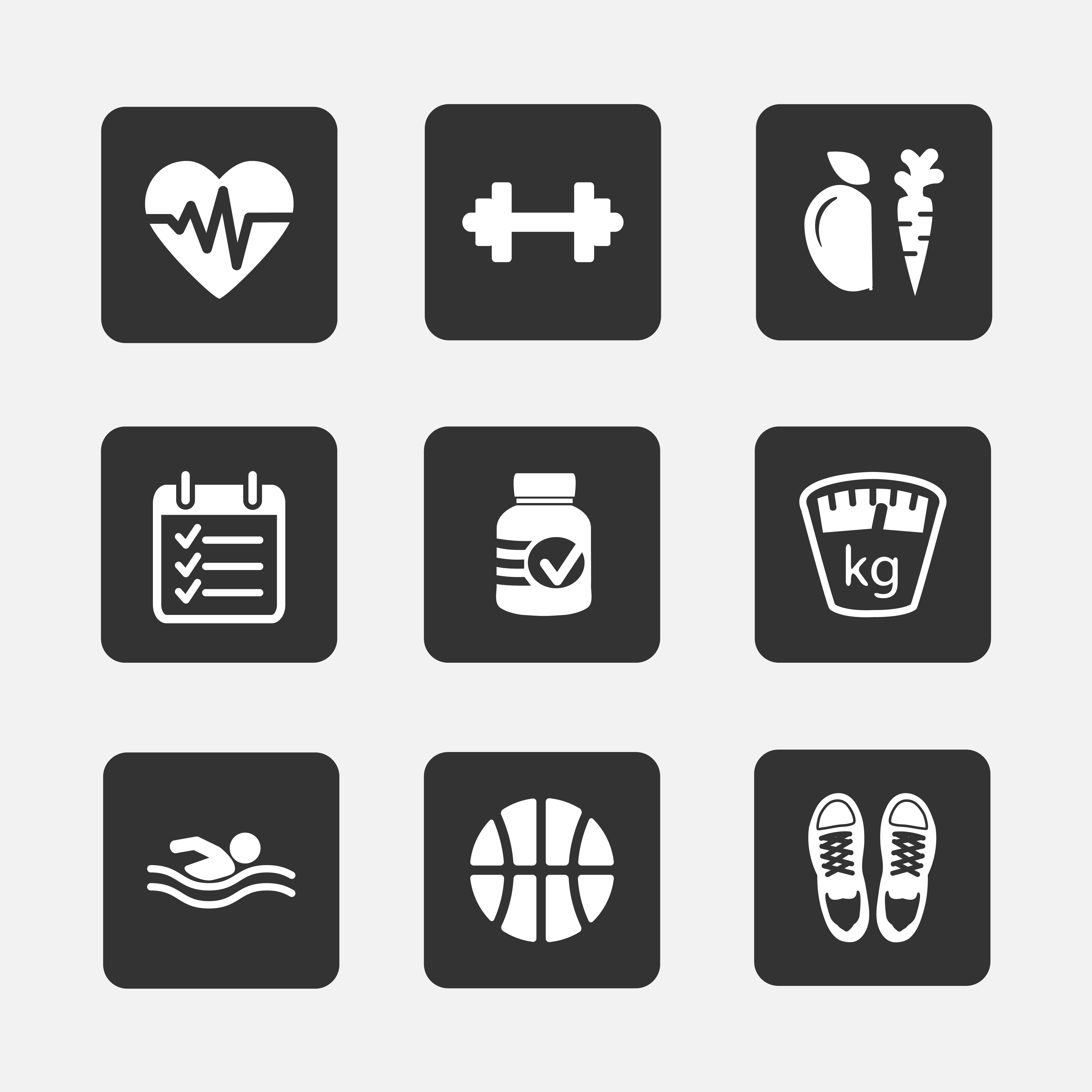fitness icons 429078 Vector Art at Vecteezy