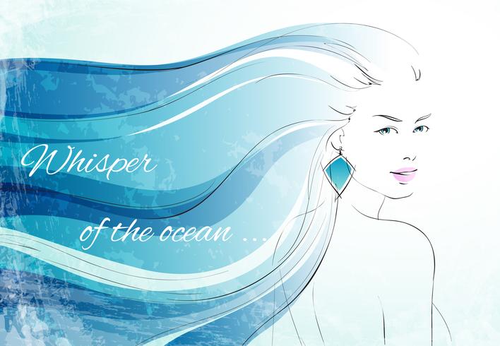 Whisper of the ocean background vector