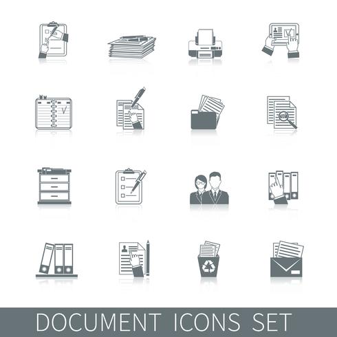 Icono de documento negro vector