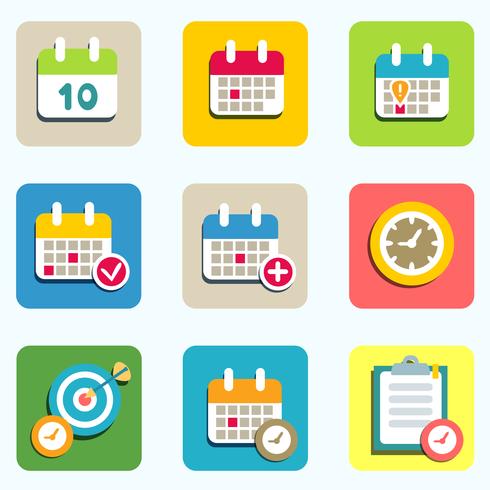 iconos de calendario y eventos vector