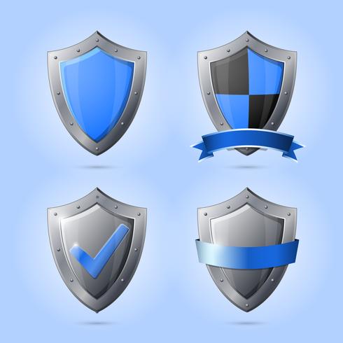 Collection of shield emblems vector