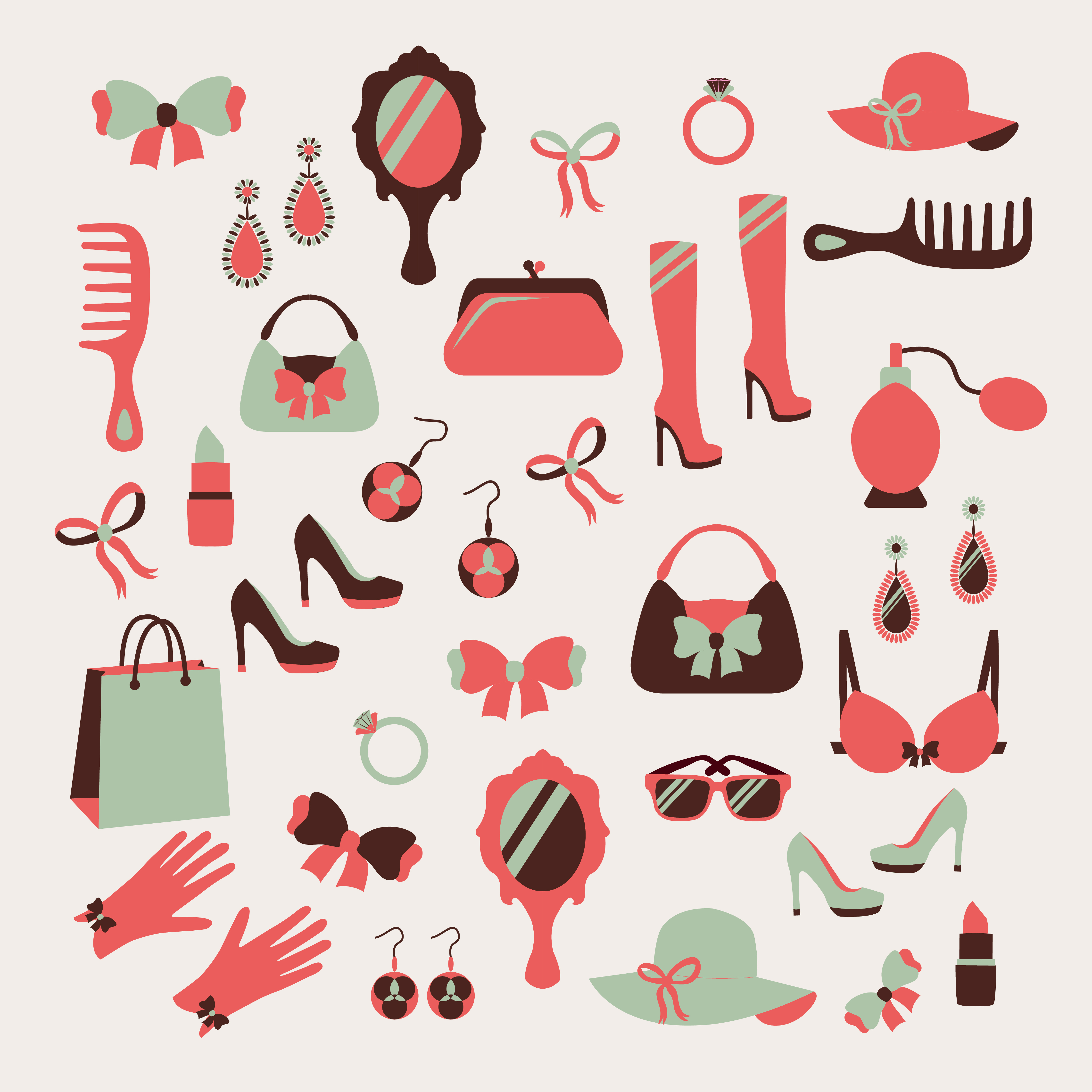 Woman accessories icons set 429155 Vector Art at Vecteezy