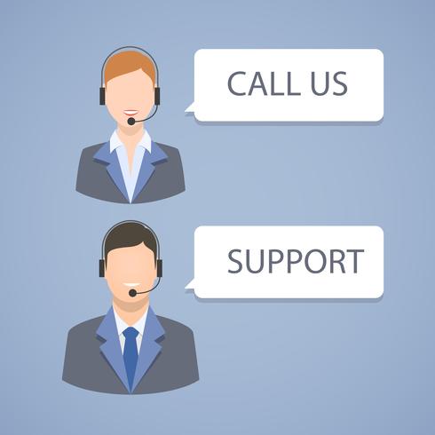 Call center support emblem vector