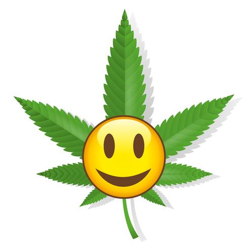 Signo de cannabis sonriente vector