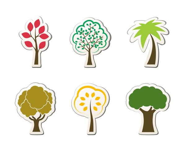 Tree symbols for green web design vector