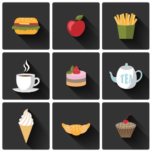 Food icons set vector