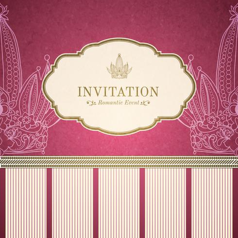 Retro princess invitation template vector