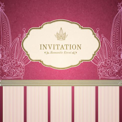 Plantilla de invitación de princesa retro vector