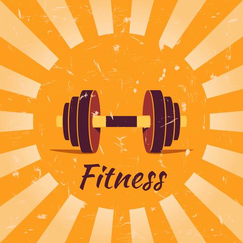 Vintage fitness poster background vector