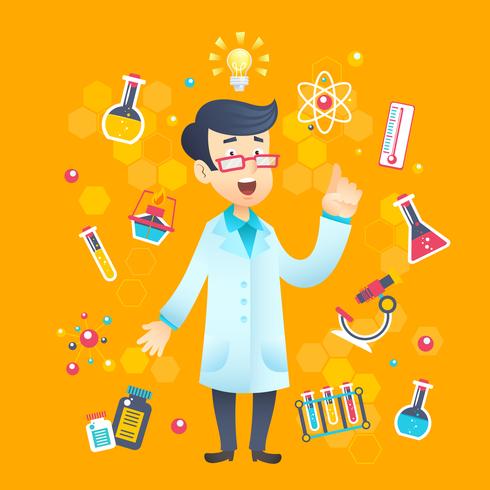 Chemist Scientist Character vector