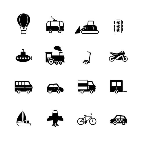 Colección de pictogramas de transporte. vector