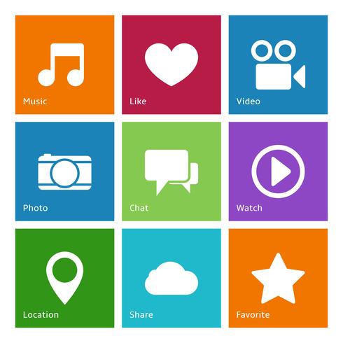 Social media user interface elements vector