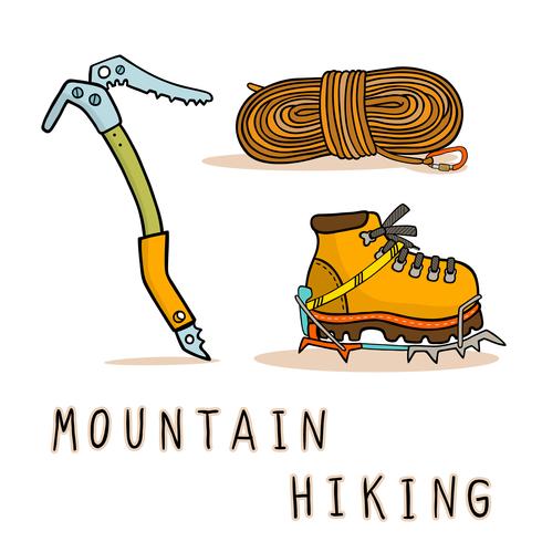 mountain hiking vector