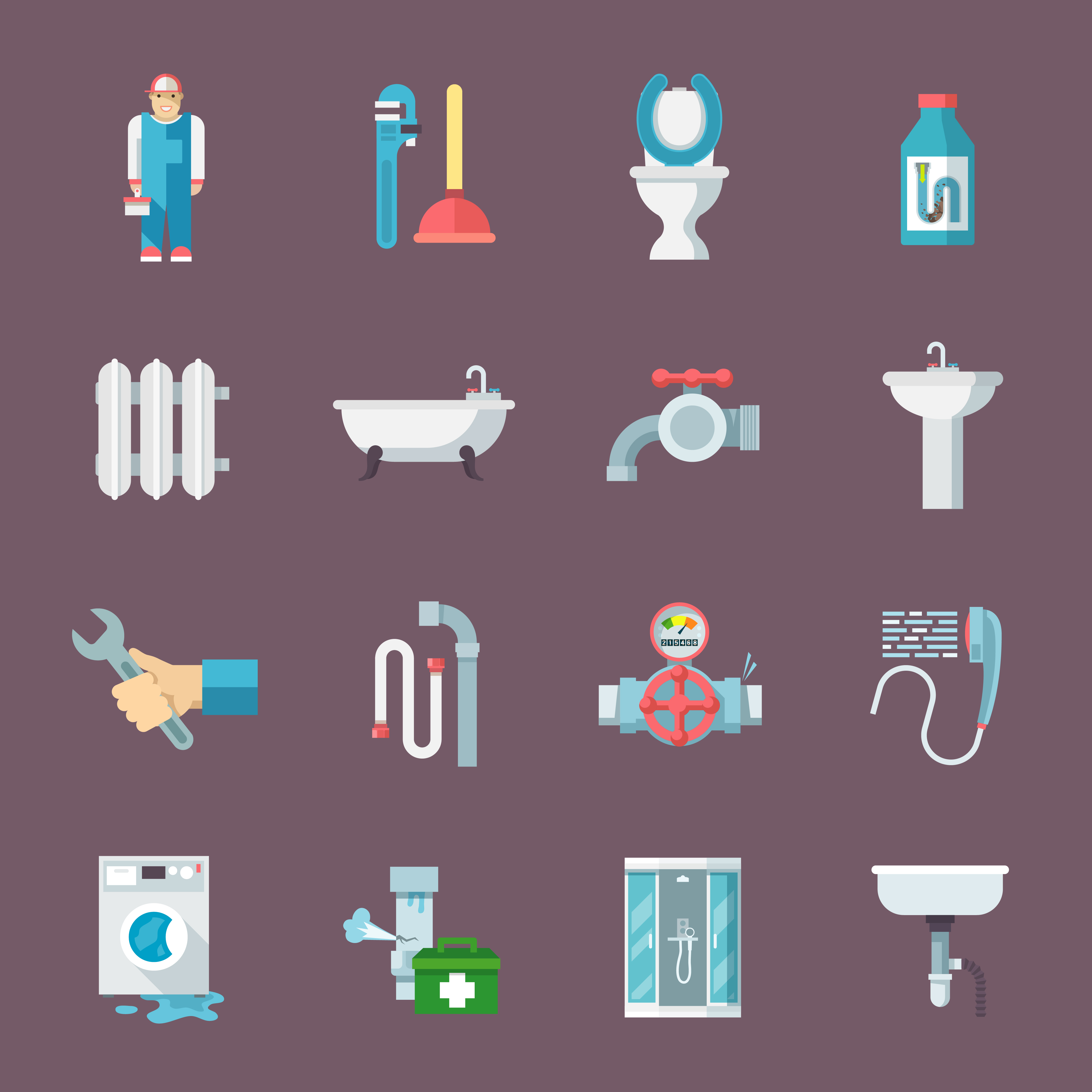 Plumbing Icons Set 429230 Vector Art At Vecteezy