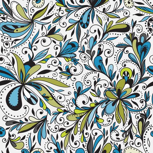 Seamless doodle floral background vector