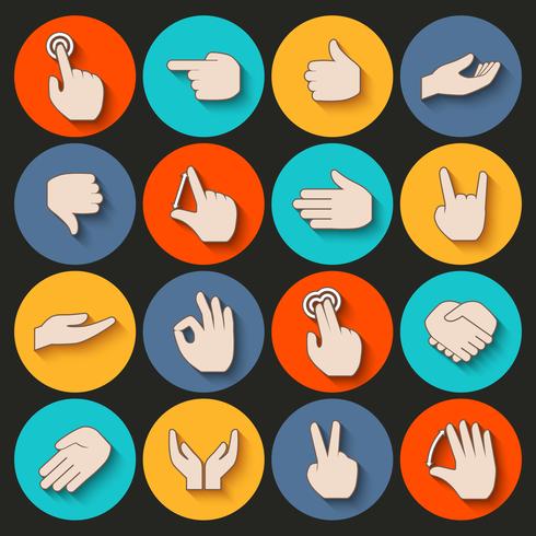 Hands Icons Set vector