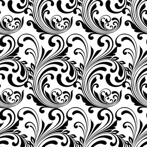 Black and white ornamental pattern vector