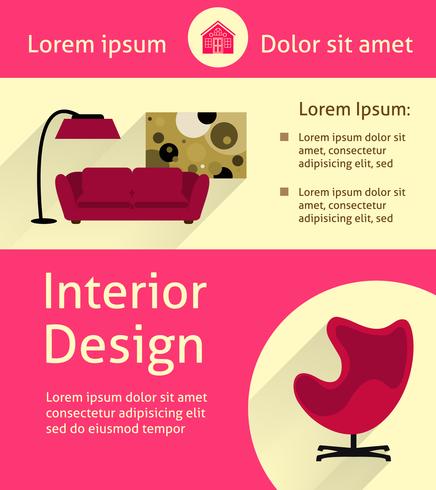 Cartel interior moderno vector