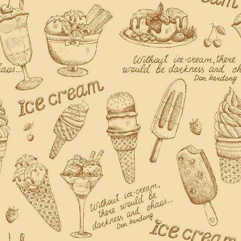 Ice cream vintage pattern vector